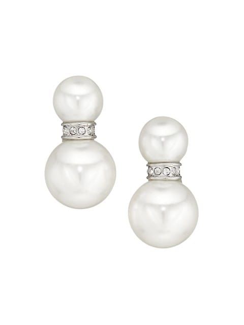Kenneth Jay Lane Double Pearl Drop Earrings | Saks Fifth Avenue