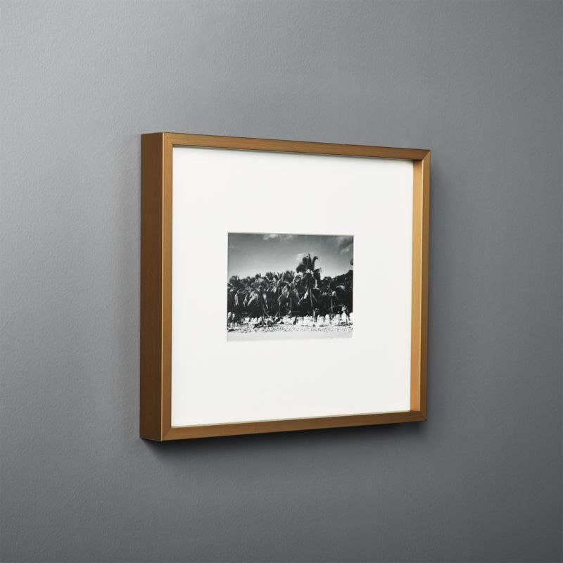 Gallery Brass Picture Frame with White Mat 4"x6" + Reviews | CB2 | CB2