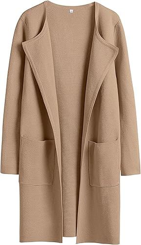 ANRABESS Women's Open Front Knit Lightweight Cardigan Casual Long Coatigan Sweater Lady Jacket Co... | Amazon (US)