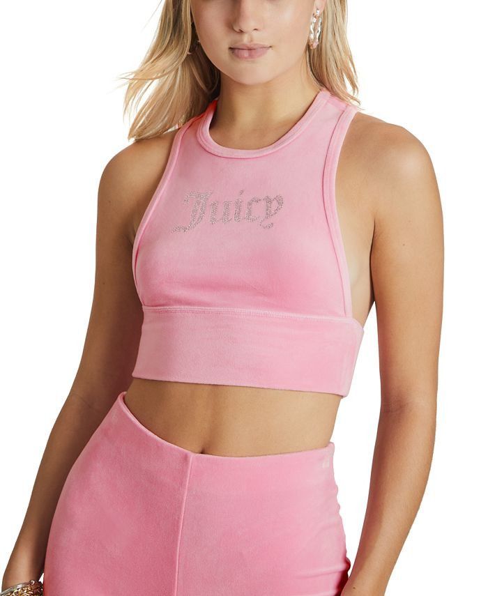 Juicy Couture Cropped Velour Tank Top & Reviews - Tops - Women - Macy's | Macys (US)