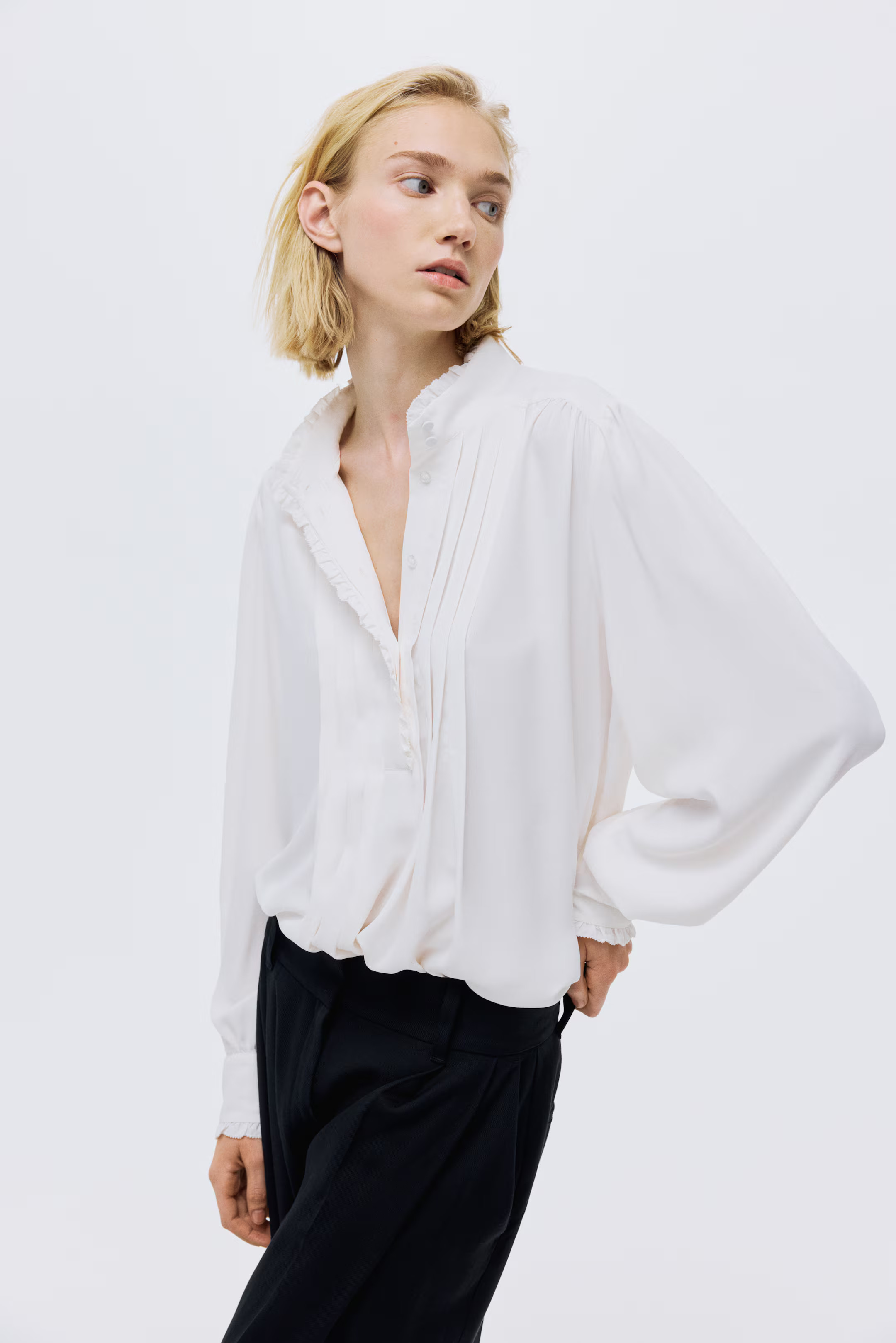 Frill-trimmed blouse | H&M (UK, MY, IN, SG, PH, TW, HK)