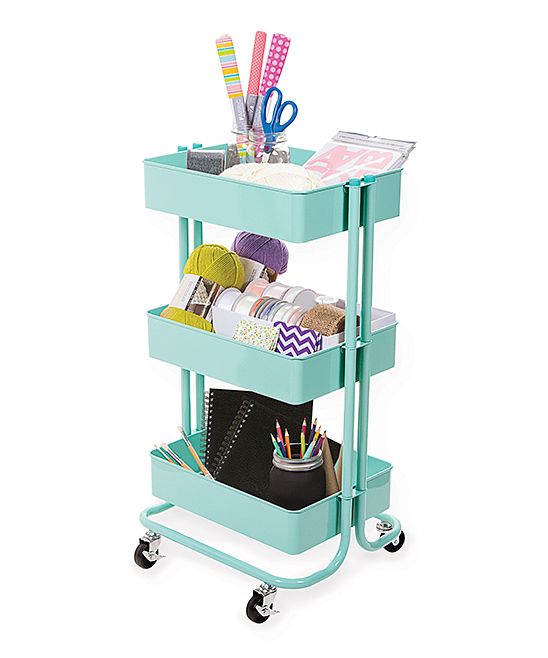 Darice Craft Tools - Mint Three-Tier Metal Rolling Cart | Zulily