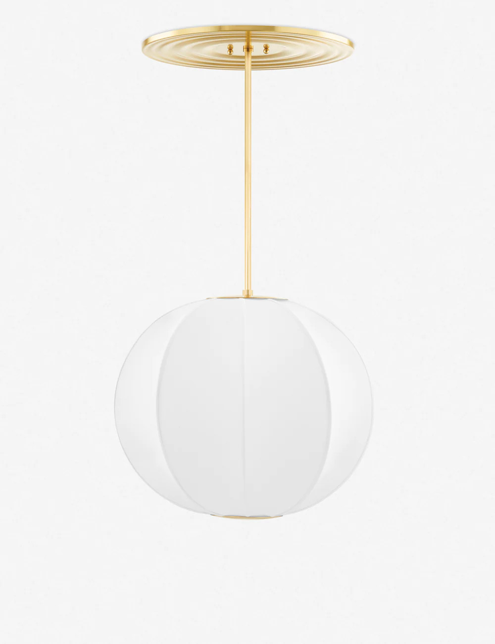 Nguyen Pendant Light, White and Brass, Small | Lulu and Georgia 