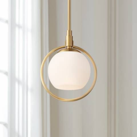Possini Euro Carlyn 8 3/4" Wide Gold and Glass Orb Mini Pendant Light - #87X96 | Lamps Plus | Lamps Plus