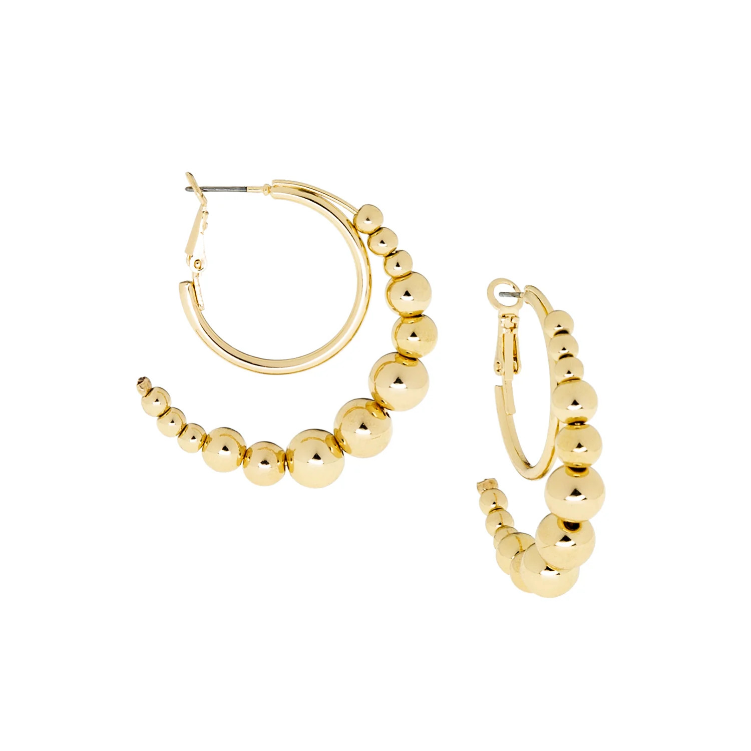 1 1/2” double hoop with graduated beads | Marlyn Schiff