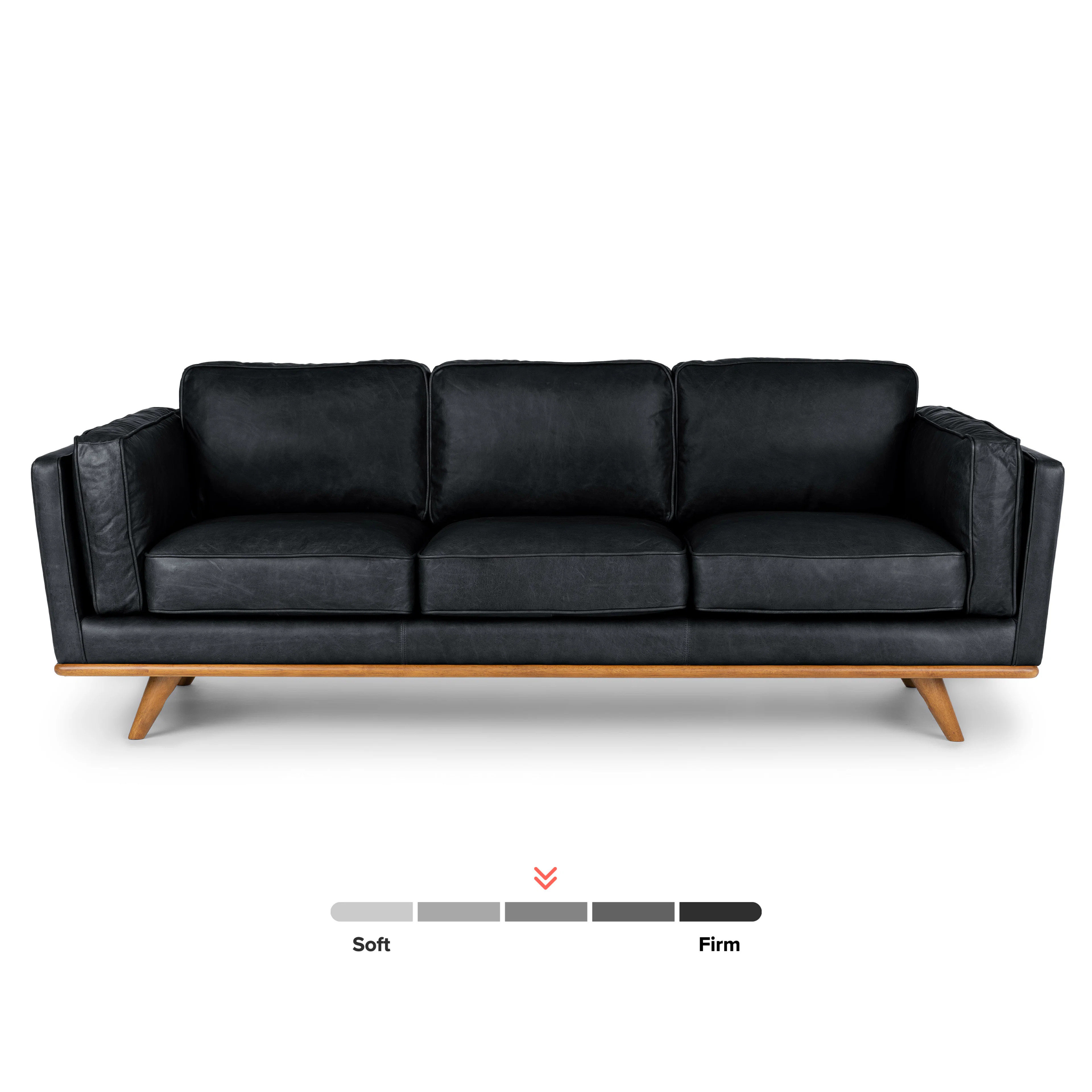 Timber 90" Leather Sofa - Charme Black | Article