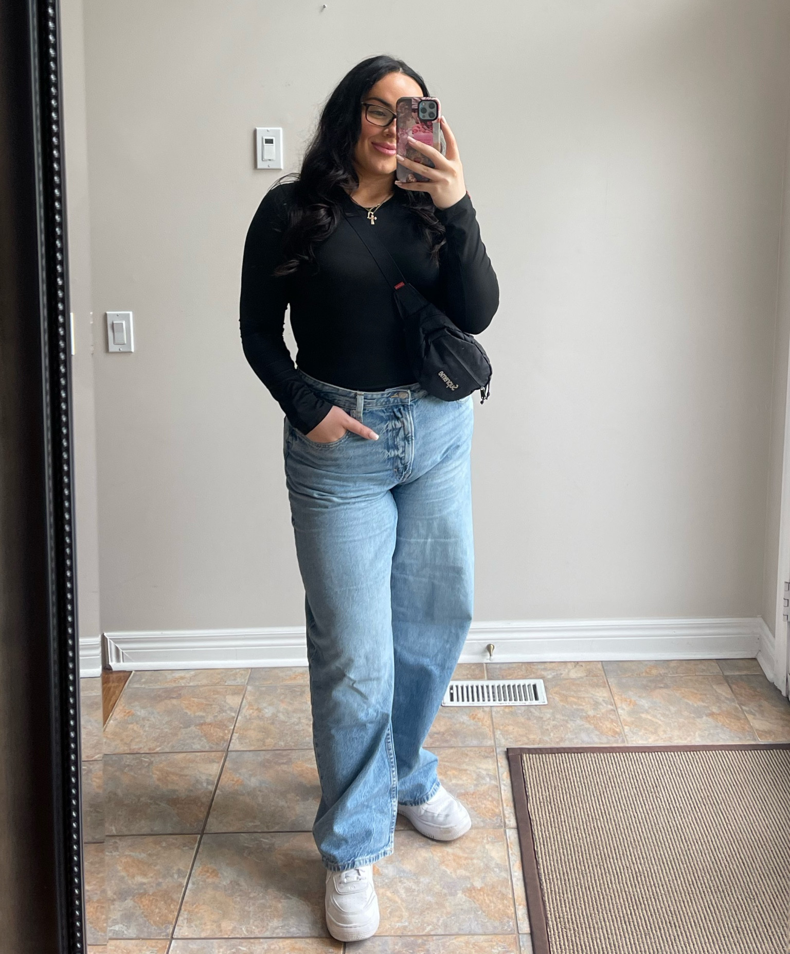 Black top & blue jeans is basically my uniform at this point 👖👟

#LTKcanada #LTKworkwear #LTKmidsize