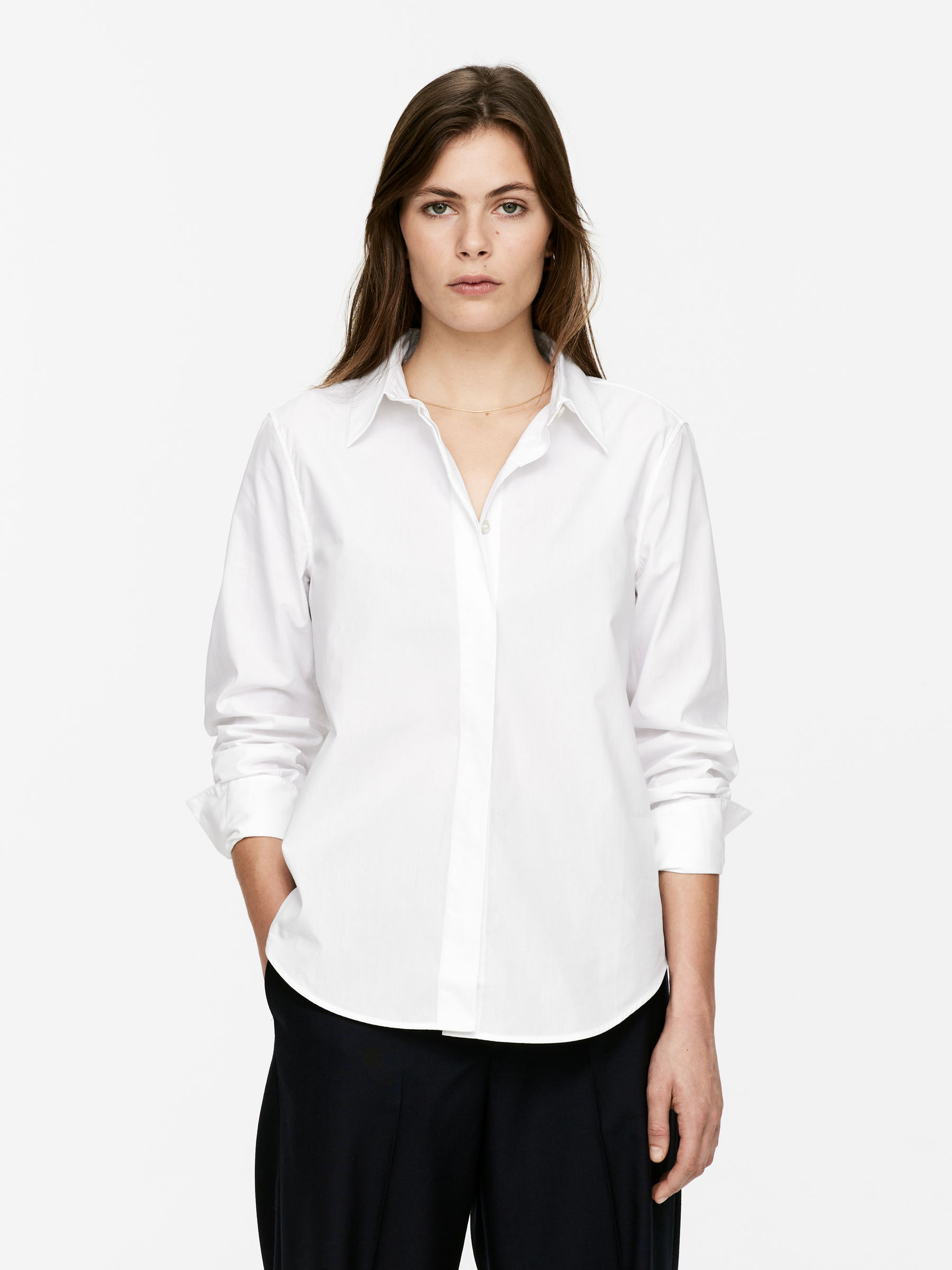Regular-Fit Poplin Shirt – White – Women – ARKET GB | Arket UK