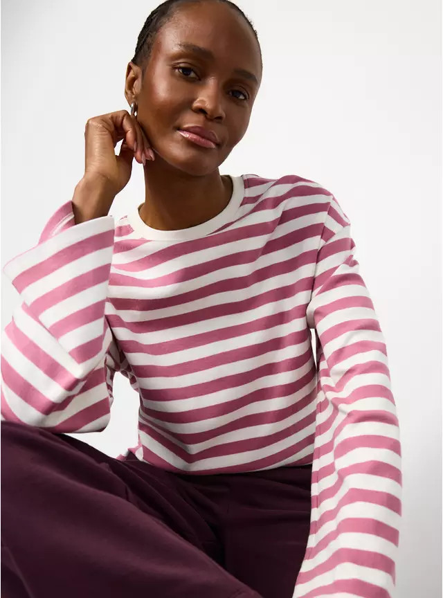 Pink Ultimate Stripe Long Sleeve Top XL | Tu Clothing