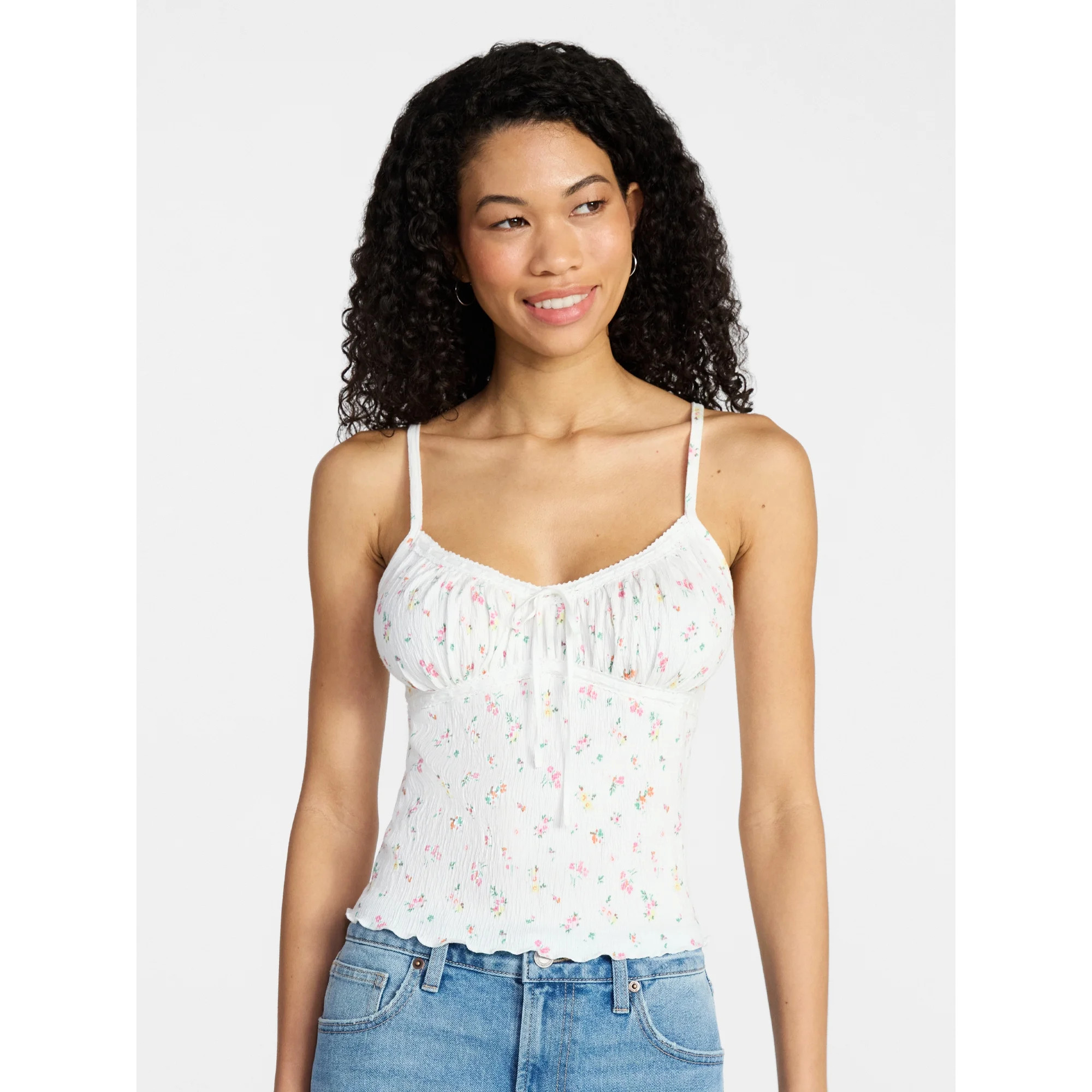 No Boundaries Lace Trim Cami, Women’s XXS-XXL | Walmart (US)