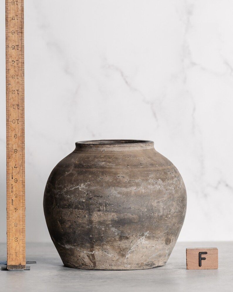 Large / Medium Vintage Black or Grey Clay Pot (Free Shipping) | Etsy (US)