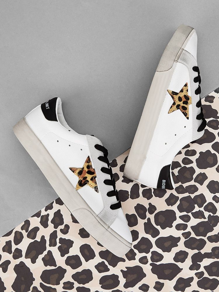 Leopard Star Patch Decor Sneakers | SHEIN