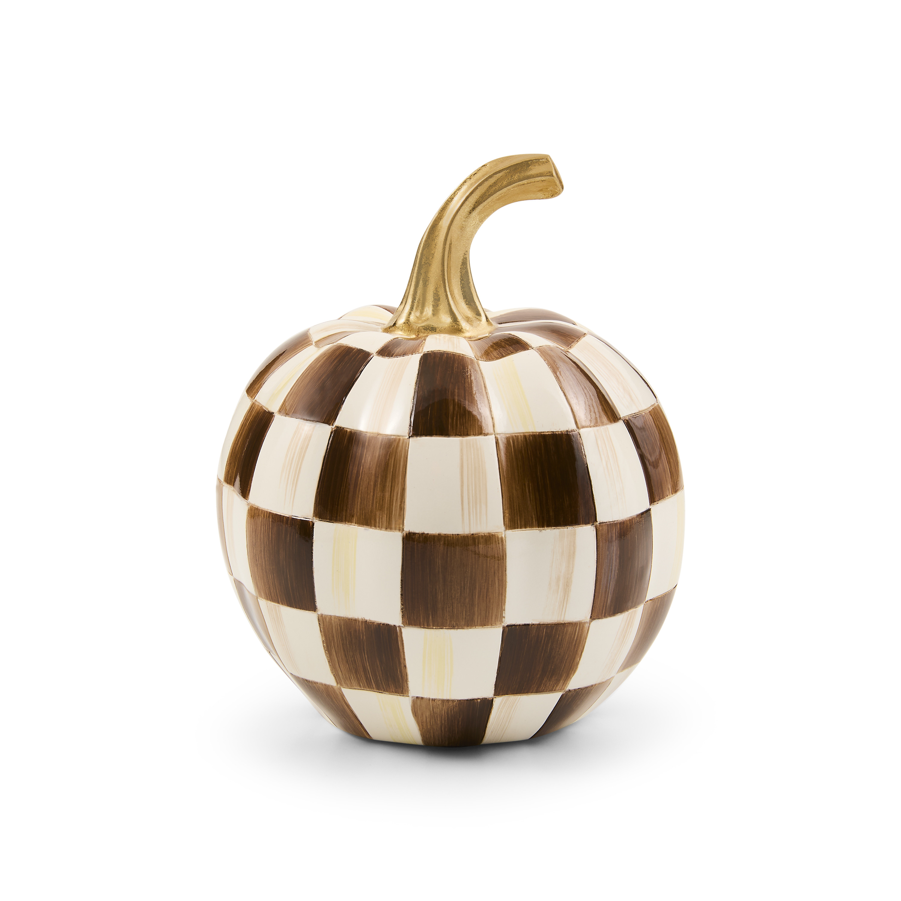 MacKenzie-Childs Chocolate Check Mini Pumpkin Bag Figurine | MacKenzie-Childs
