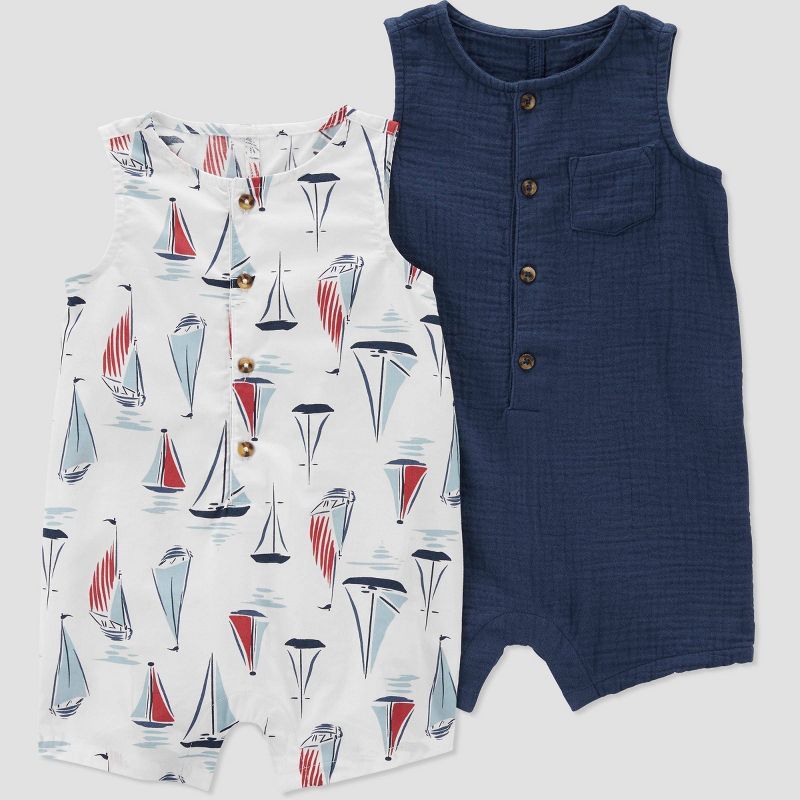 Carter's Just One You® Baby Boys' 2pk Sailboat Top & Bottom Set - Blue/White | Target