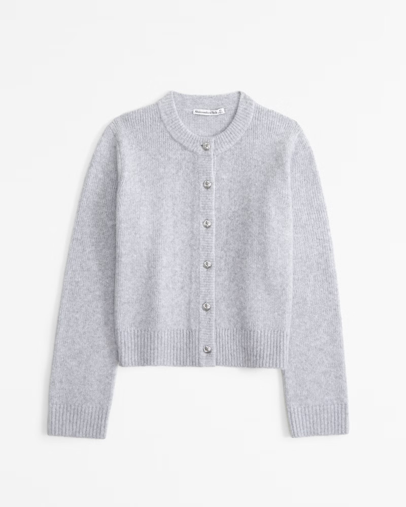 Novelty Button Crew Cardigan | Abercrombie & Fitch (US)