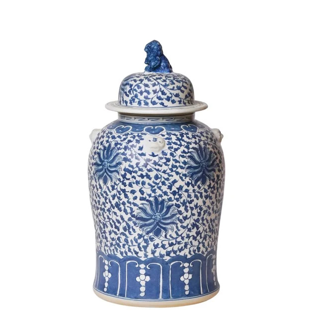Lotus Flower Temple Jar | Cailini Coastal