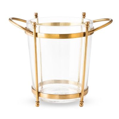 Antique Brass and Glass Ice Bucket | Williams-Sonoma