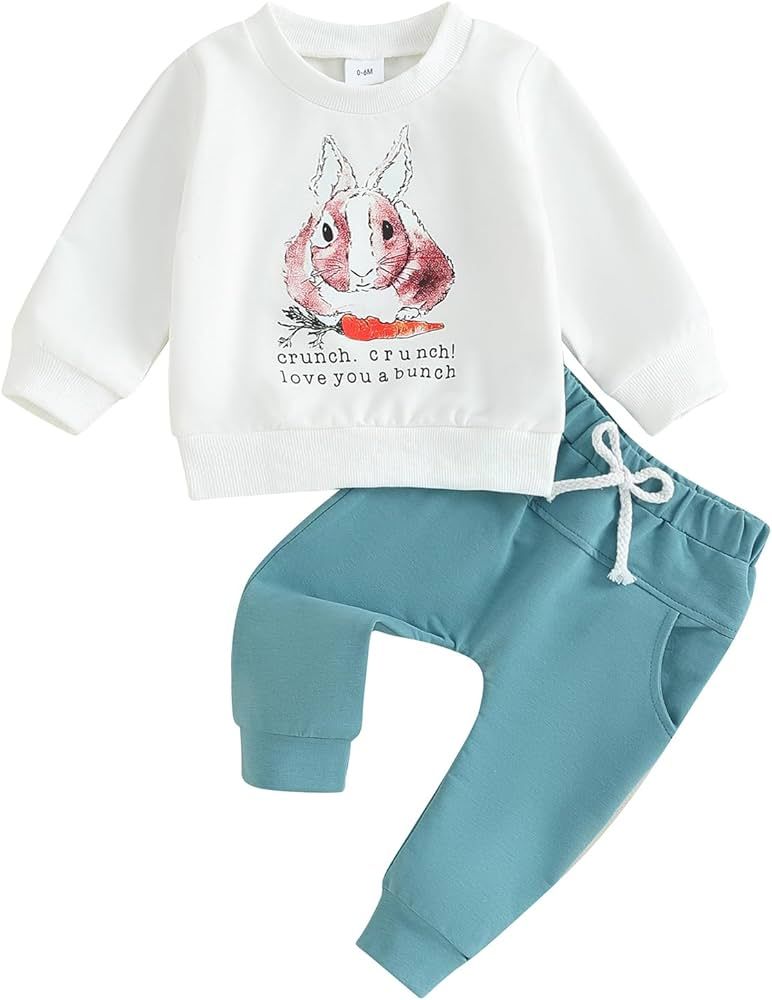 Toddler Baby Girl Boy St St Patricks Day Outfit Shamrock Long Sleeve Sweatshirt Top Charm Pants I... | Amazon (US)