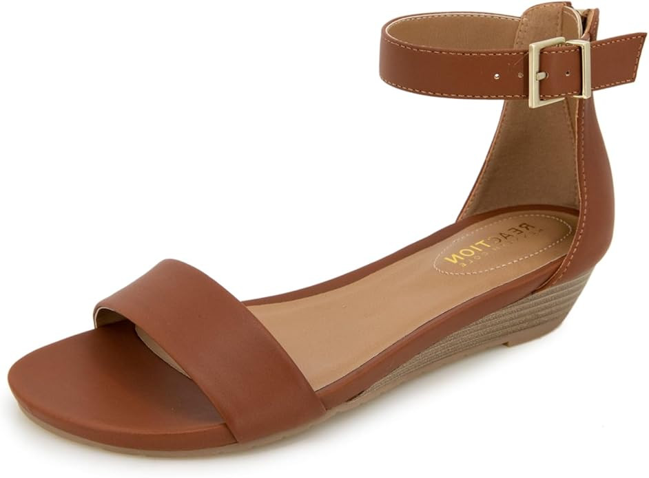 Kenneth Cole REACTION Women's Viber 2 Piece Wedge Sandals | Amazon (US)