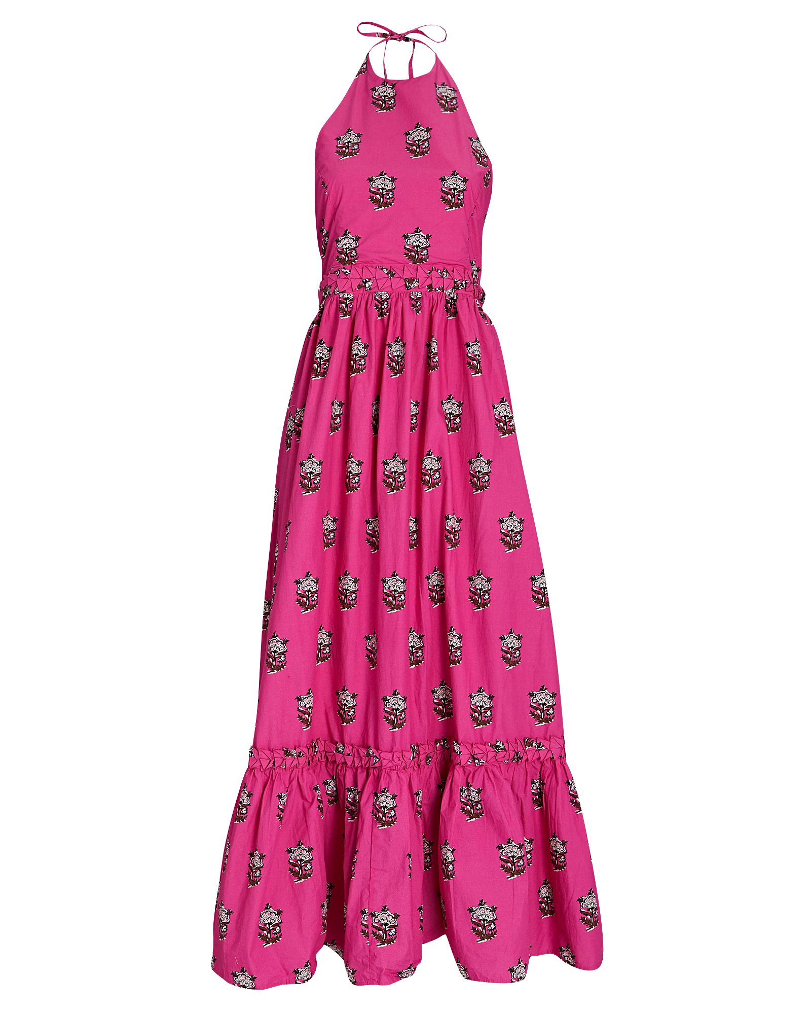 Salena Floral Cotton Maxi Halter Dress | INTERMIX