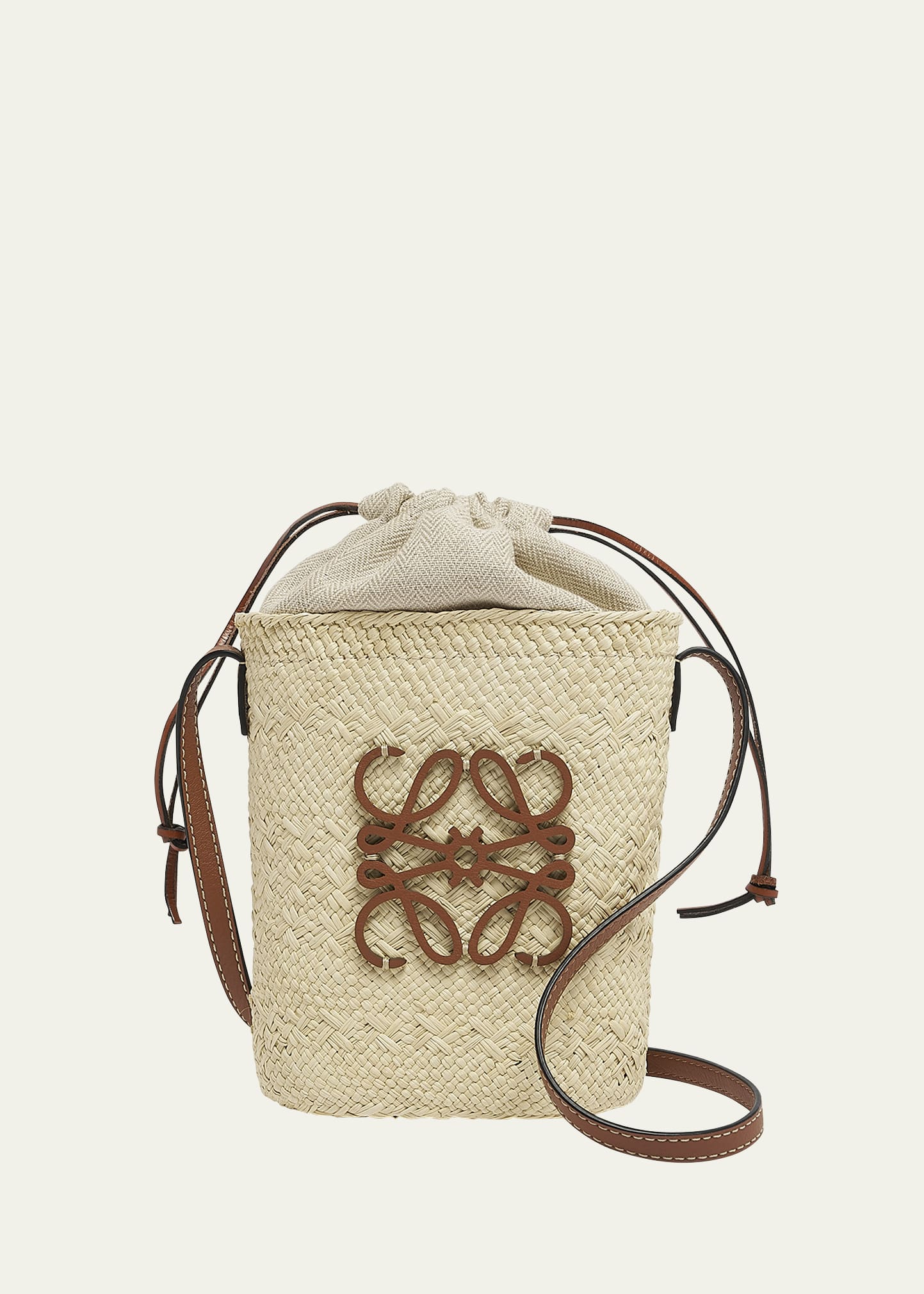 Loewe Anagram Pocket Crossbody Bag in Iraca Palm | Bergdorf Goodman