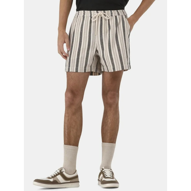 No Boundaries Textured Fabric Shorts, 5" Inseam, Men's & Big Men's | Walmart (US)