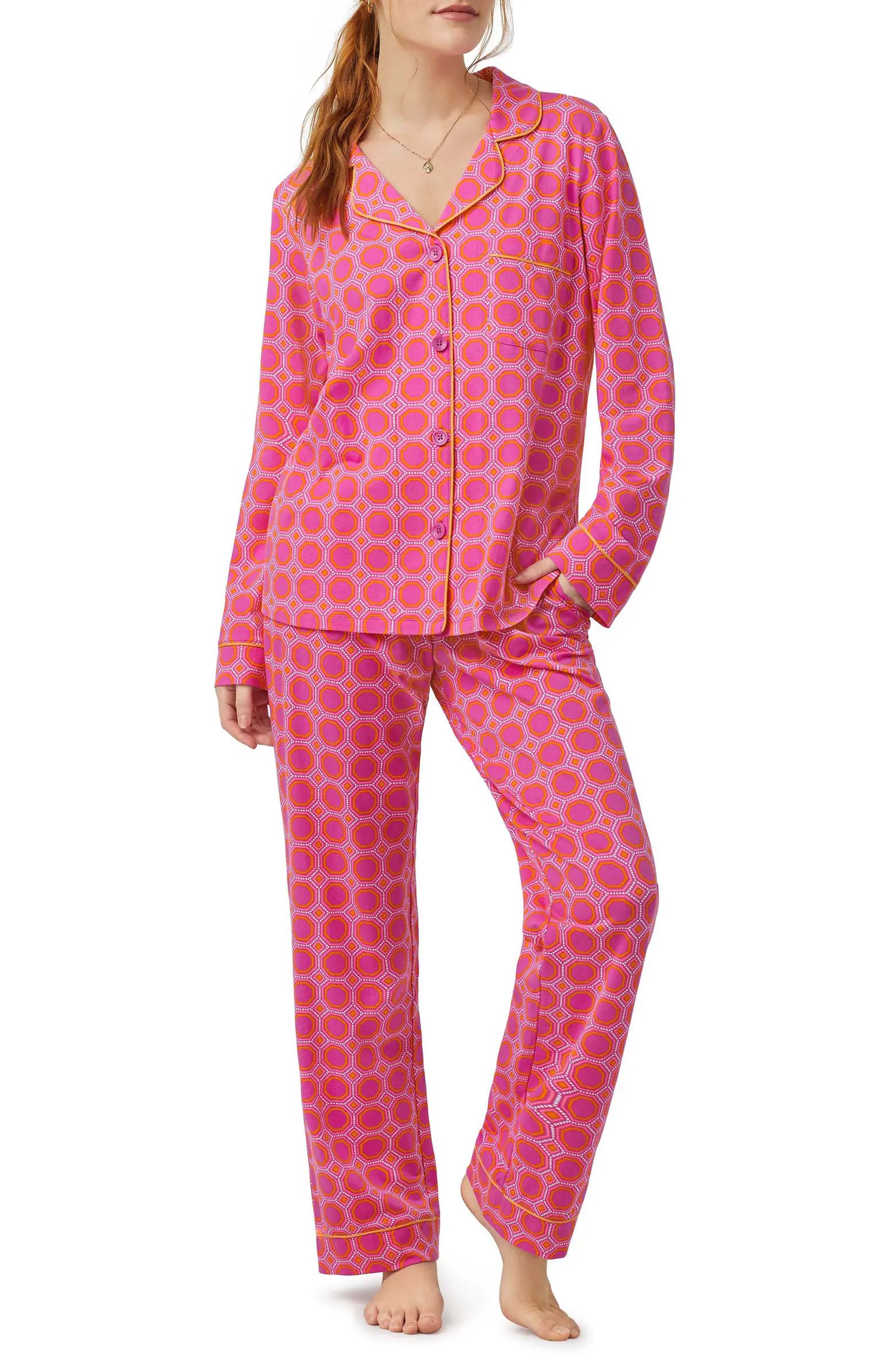 Print Stretch Organic Cotton Jersey Pajamas | Nordstrom