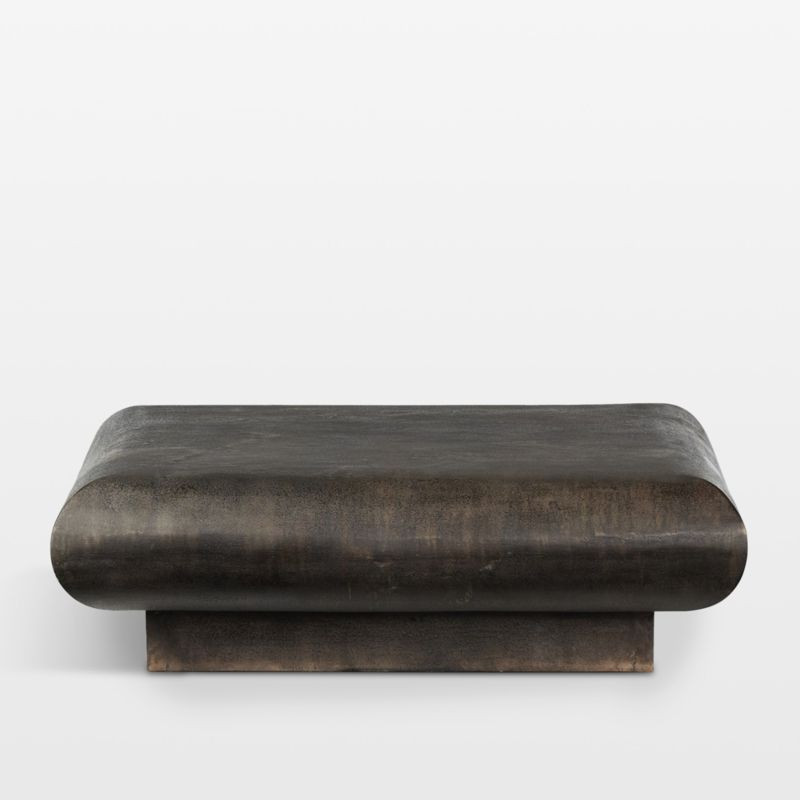 Serenity Distressed Bronze Indoor/Outdoor Coffee Table | Crate & Barrel | Crate & Barrel