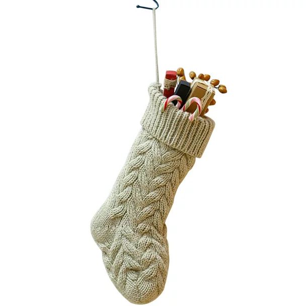 Christmas Stockings Knitted Xmas Hanging Gift Stocking Sack Bags Decorations - Walmart.com | Walmart (US)