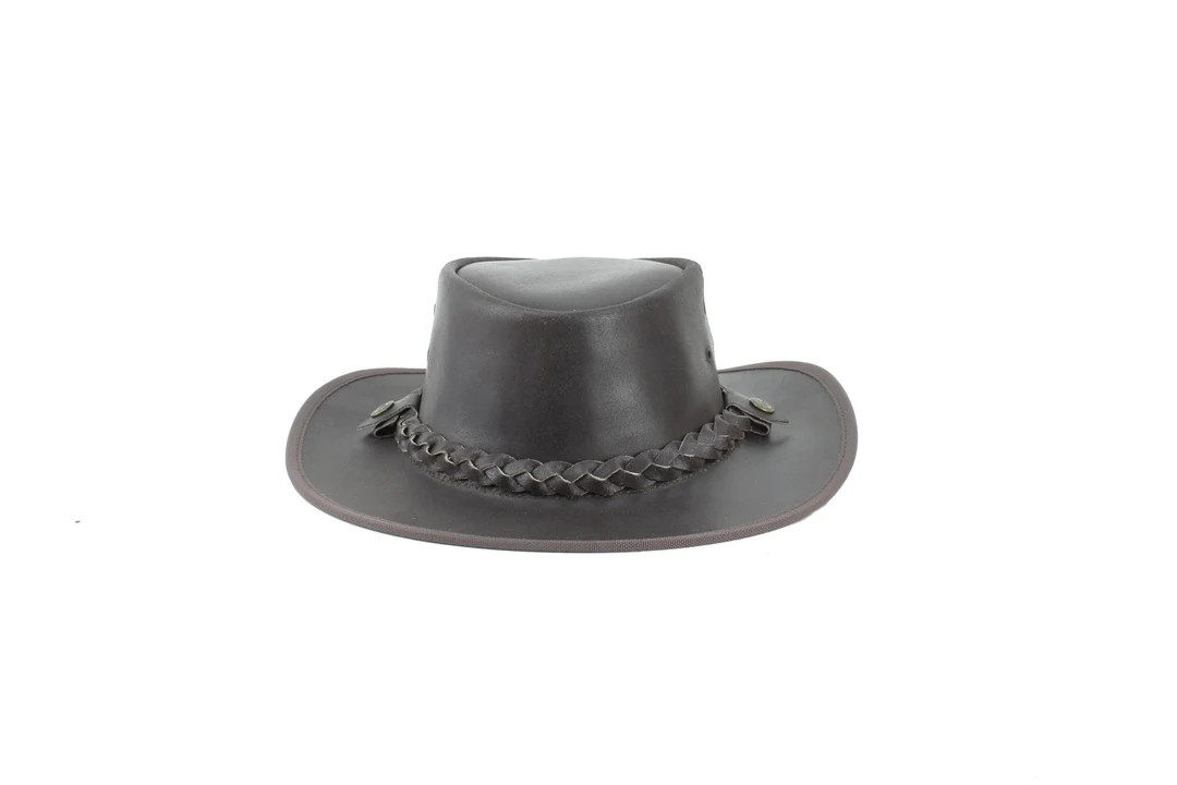 Brown Leather Cowboy Hat with Braided Band, Western Rodeo Wear | Etsy (US)