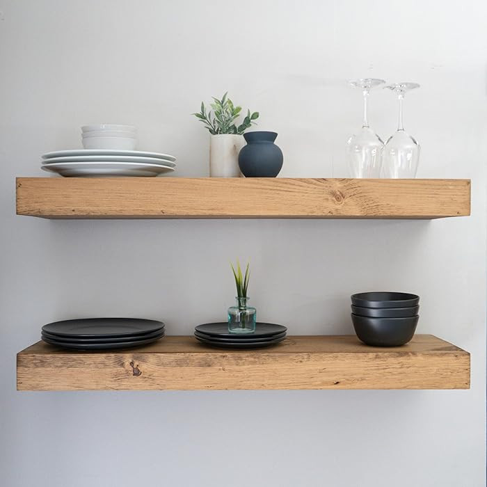 Urbandi Modern Floating Shelves 3 Inches Thick for Wall, Wide Shelves for Kitchen, Living Room, B... | Amazon (US)
