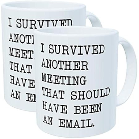 Email Mug I survived another meeting that should have been an email The Office Mug inspirational Mug | Amazon (US)