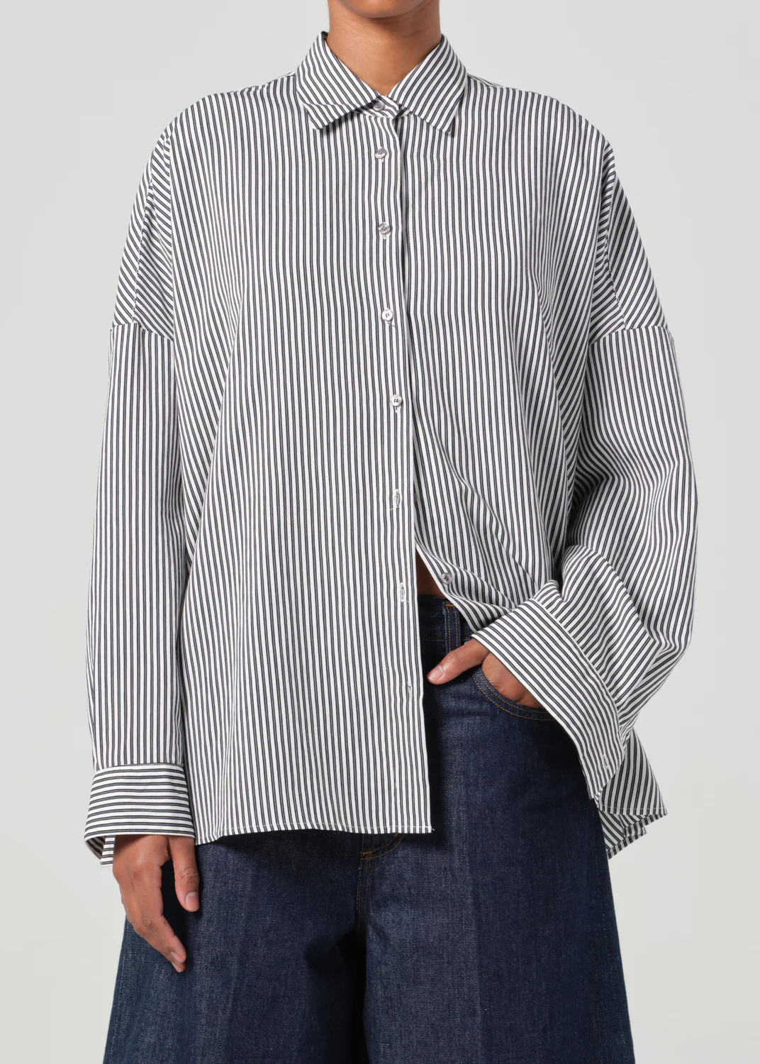 Roux Shirt in Solene Stripe | AGOLDE