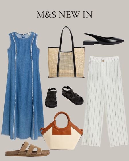 New in finds at M&S, perfect for a spring capsule wardrobe or early summer holiday

Denim dress, linen trousers, canvas bag, woven bag, fisherman sandals, spring style, spring accessories, high street style

#highstreetstyle #springoutfits #affordablestyle #capsulewardrobe 

#LTKstyletip #LTKSeasonal #LTKeurope