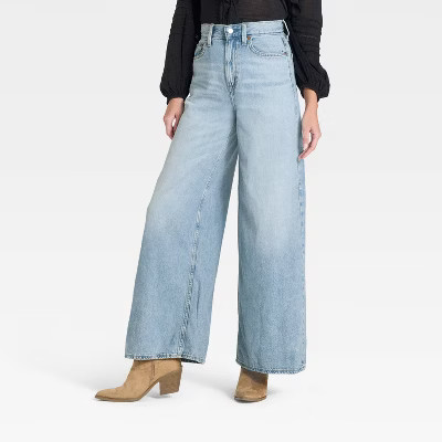 Women's Highest-Rise Palazzo Wide Leg Jeans - Universal Thread™ Vintage Light Wash 6 | Target