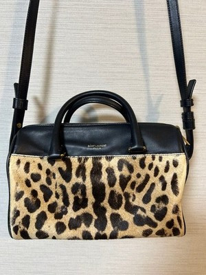 Saint Laurent Leopard Print Baby Duffle Shoulder Leather Used Mini Pack | eBay US