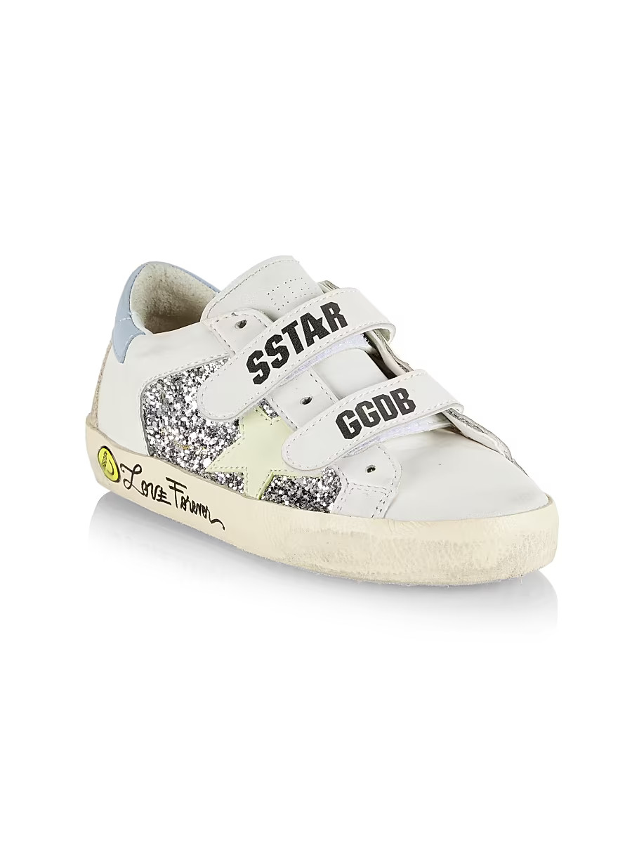 Baby Girl's, Little Girl's & Girl's Old School Glitter Sneakers - Silver White Yellow Blue - Size 10 (Toddler) | Saks Fifth Avenue