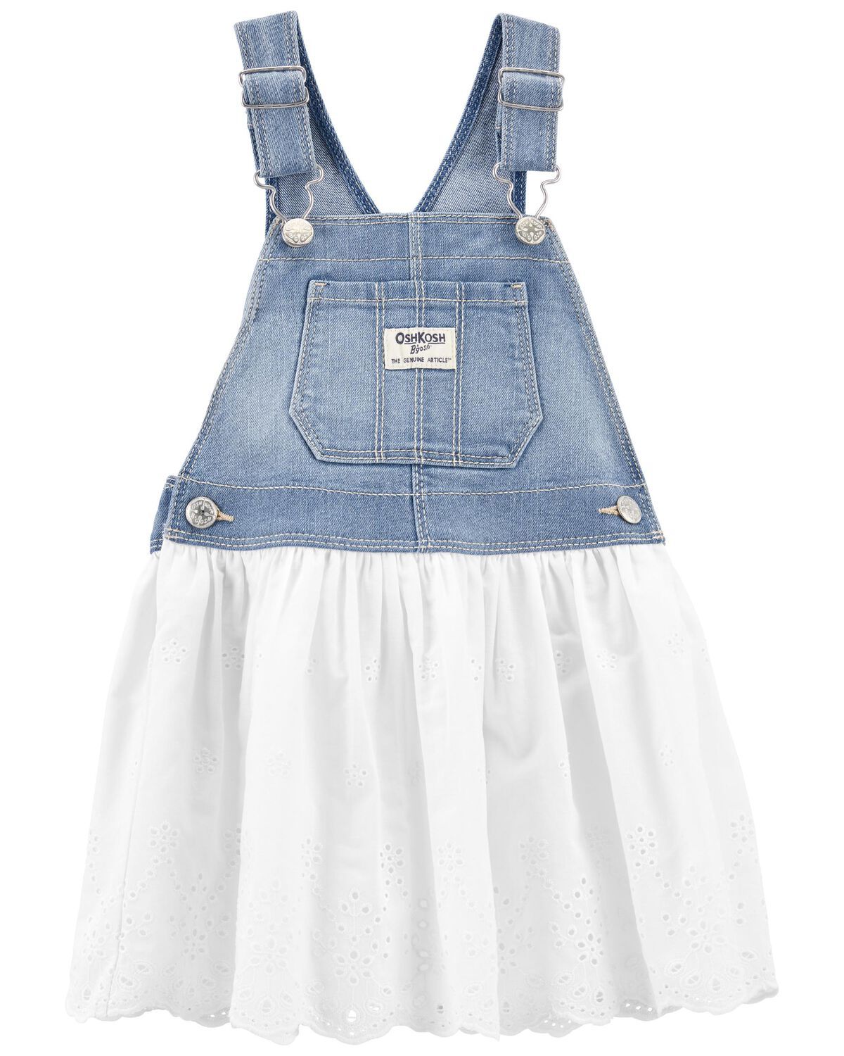Blue/White Baby Denim Eyelet Jumper Dress | carters.com | Carter's