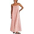 MEROKEETY Women's Summer Spaghetti Straps Sundress 2026 Casual Sleeveless Floral Lace Eyelet Boho... | Amazon (US)
