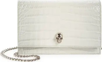 Small The Skull Croc Embossed Leather Crossbody Bag | White Bag | White Crossbody Bag | Winter Bag | Nordstrom