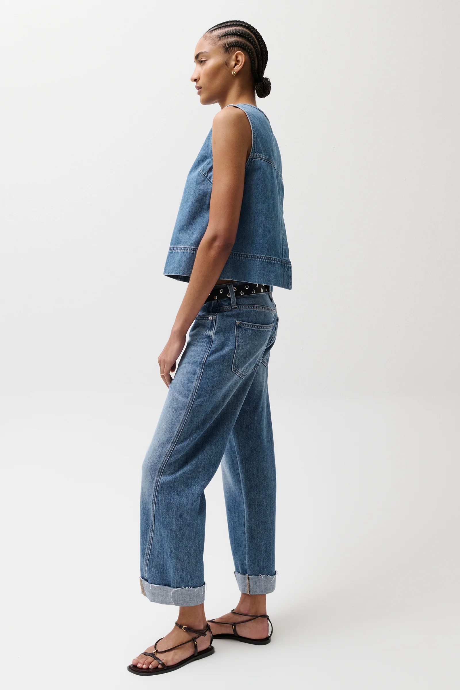 Kacey Mid Rise Cuffed Boyfriend - Laguna | Pistola Denim