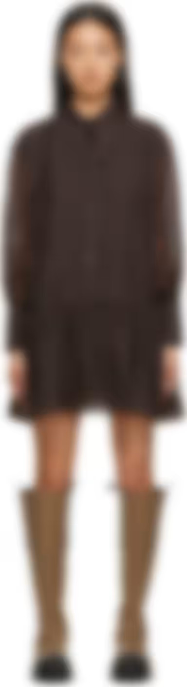 Black & Brown Organza Mini Dress | SSENSE