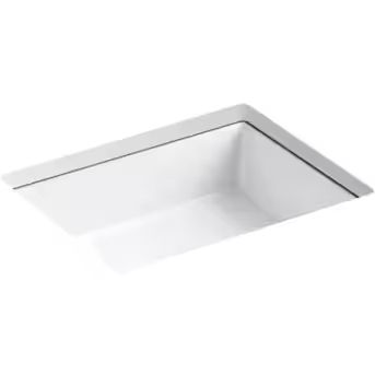 KOHLER Verticyl White Undermount Rectangular Traditional Bathroom Sink (19.81-in x 15.625-in) | Lowe's