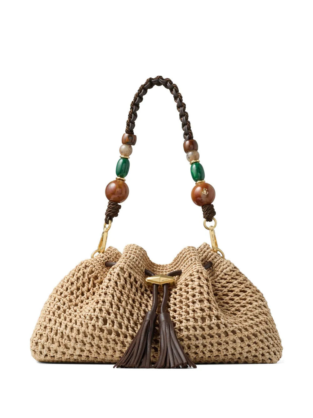 Jimmy Choo Cinch Beaded Shoulder Bag | Neutrals | FARFETCH UK | Farfetch Global