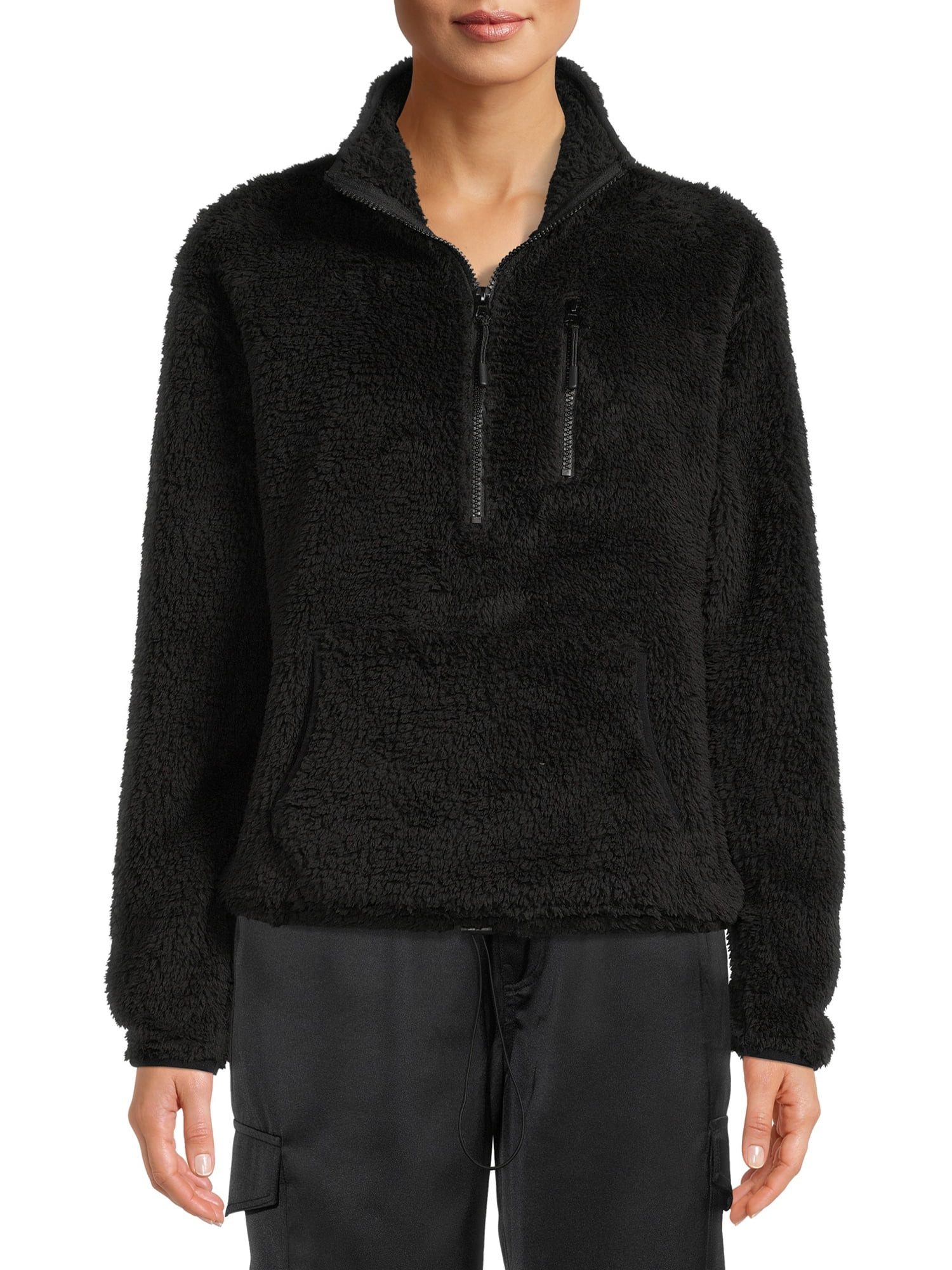 No Boundaries Junior's Plush Quarter Zip Pullover - Walmart.com | Walmart (US)