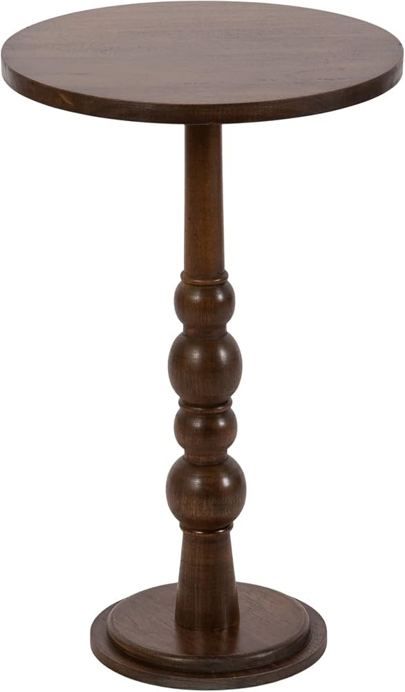 Kate and Laurel Wegner Traditional Wooden Round Side Table, 16 x 26, Brown, Elegant and Durable P... | Amazon (US)