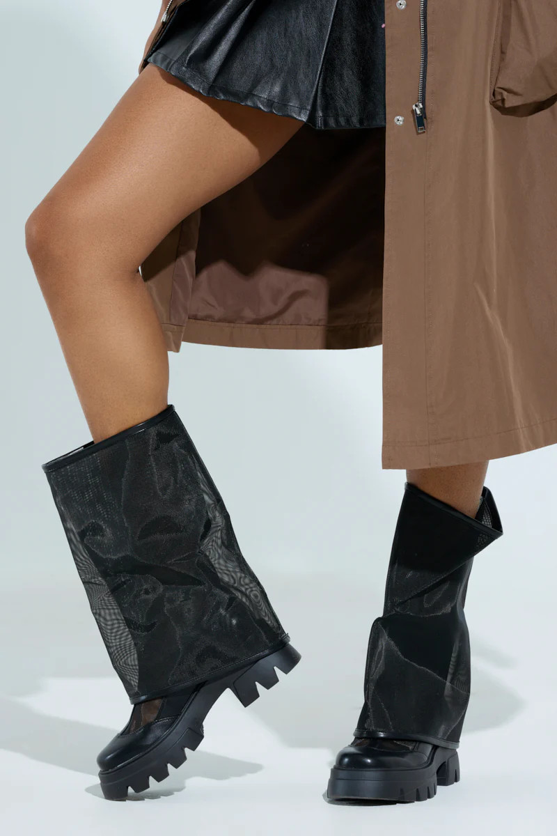 AZALEA WANG BAYE BLACK MESH BOOT | AKIRA