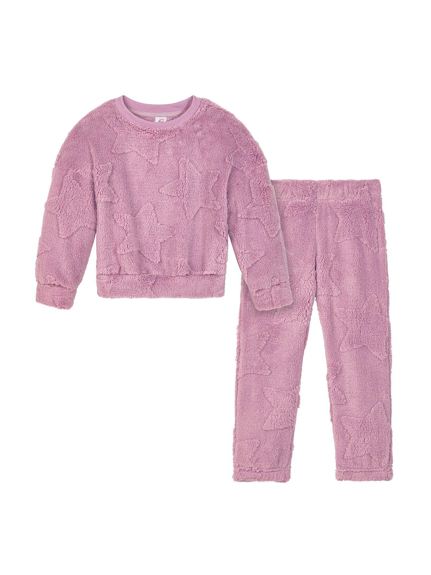 Wonder Nation Girls Long Sleeve Top and Sleep Pants, Two-Piece, Sizes 4-18 | Walmart (US)