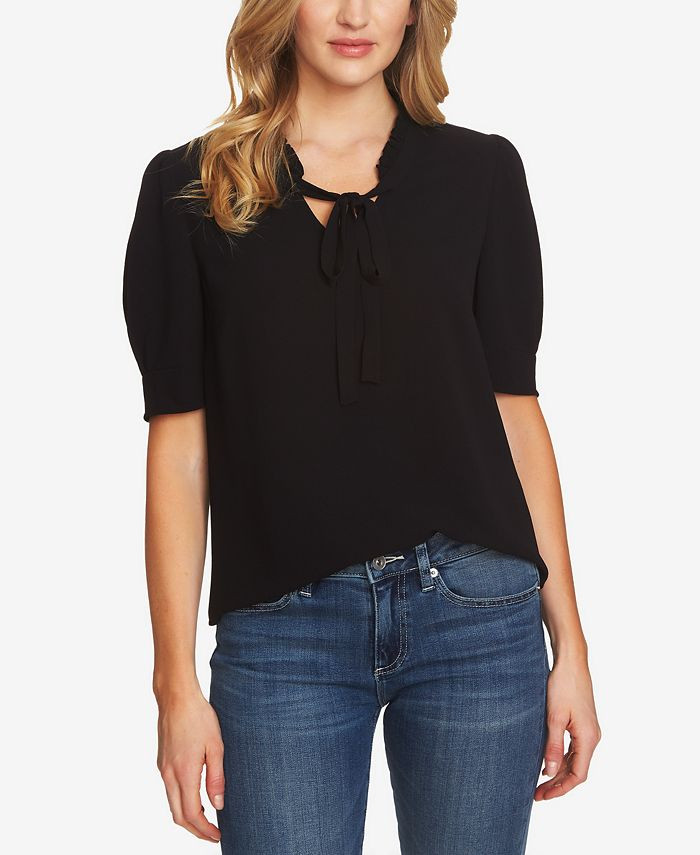 Ruffled V-Neck Tie Top | Macys (US)