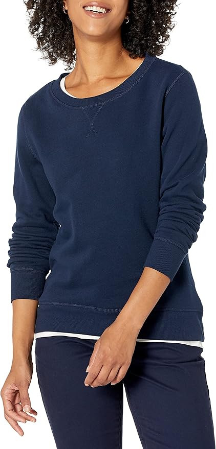 Amazon Essentials Women's French Terry Fleece Crewneck Sweatshirt (Available in Plus Size) | Amazon (US)